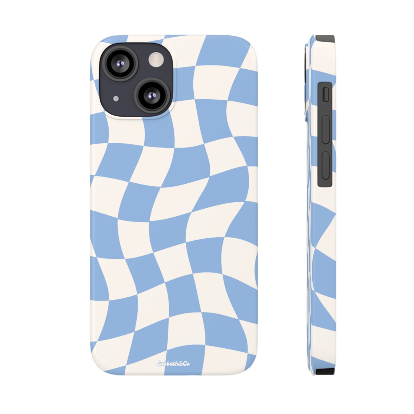 Wavy blue Slim Phone Cases