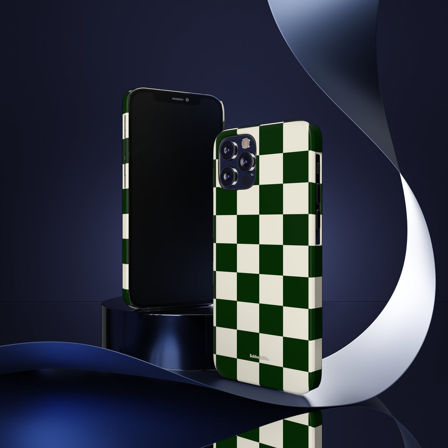 Green Checked Slim Phone Cases