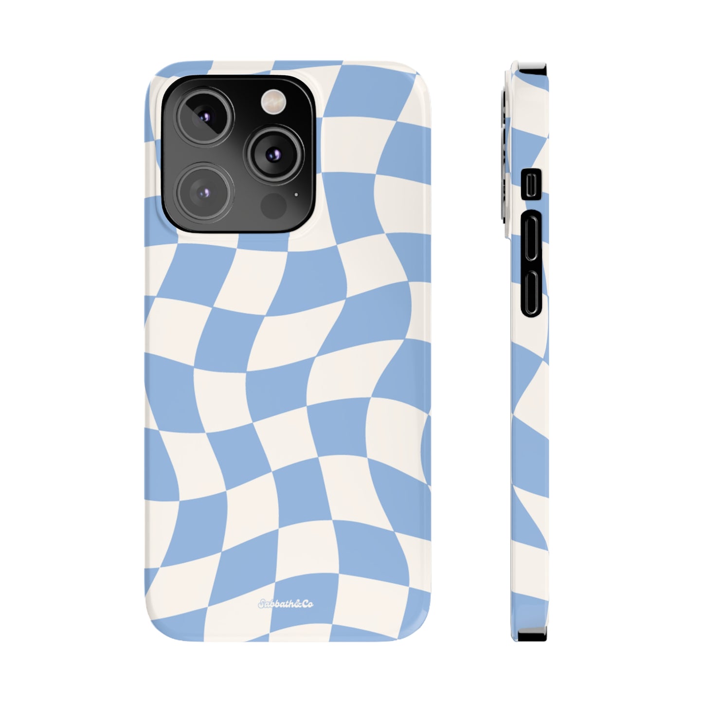 Wavy blue Slim Phone Cases