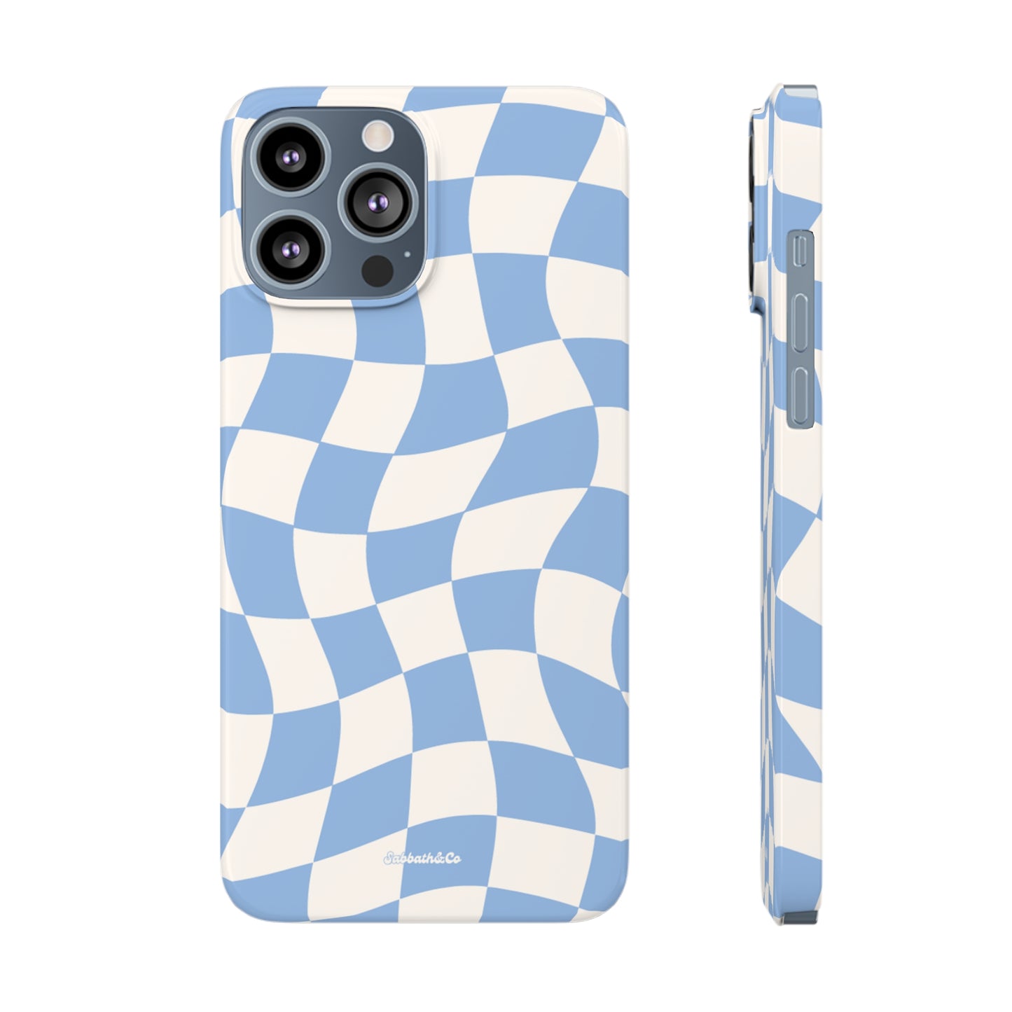 Wavy blue Slim Phone Cases