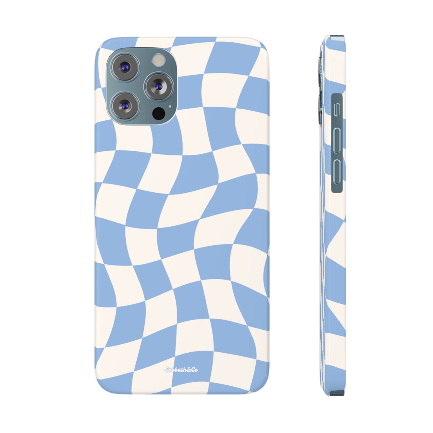 Wavy blue Slim Phone Cases