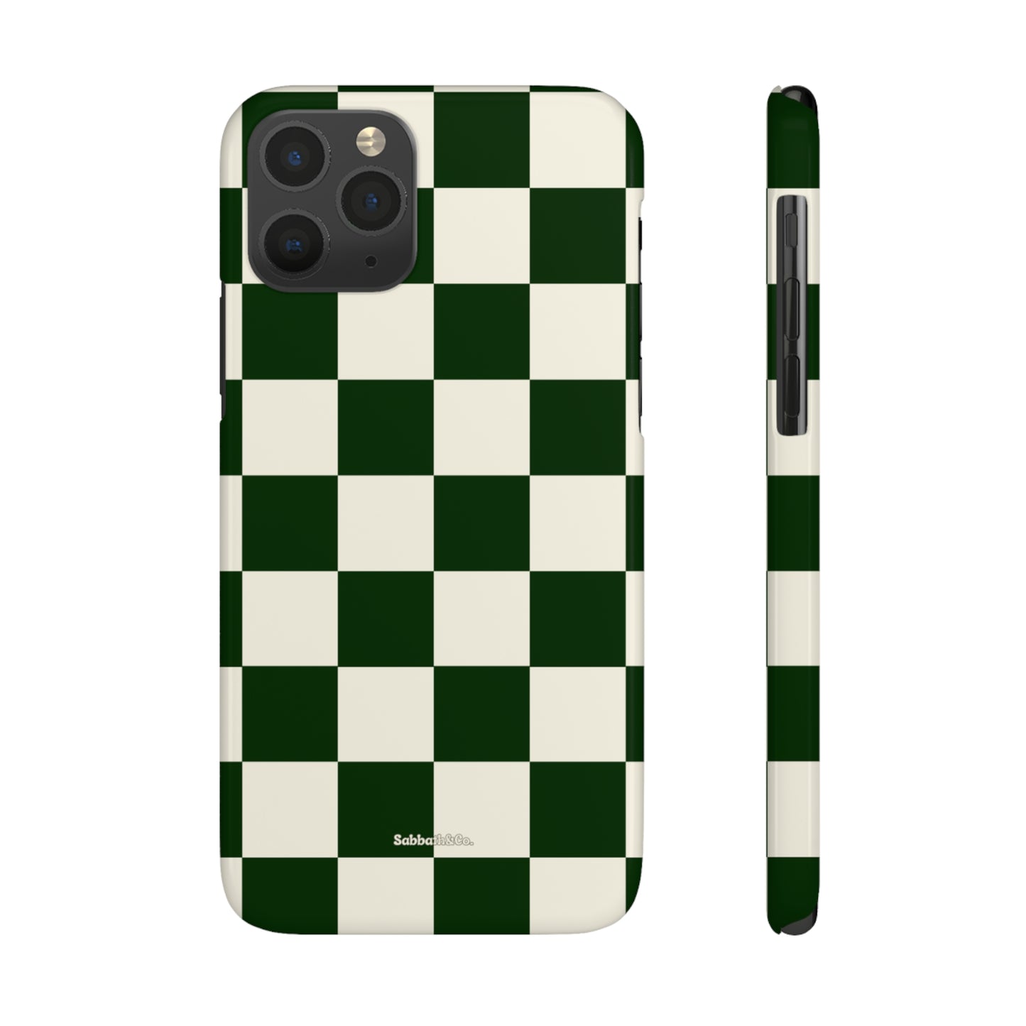 Green Checked Slim Phone Cases