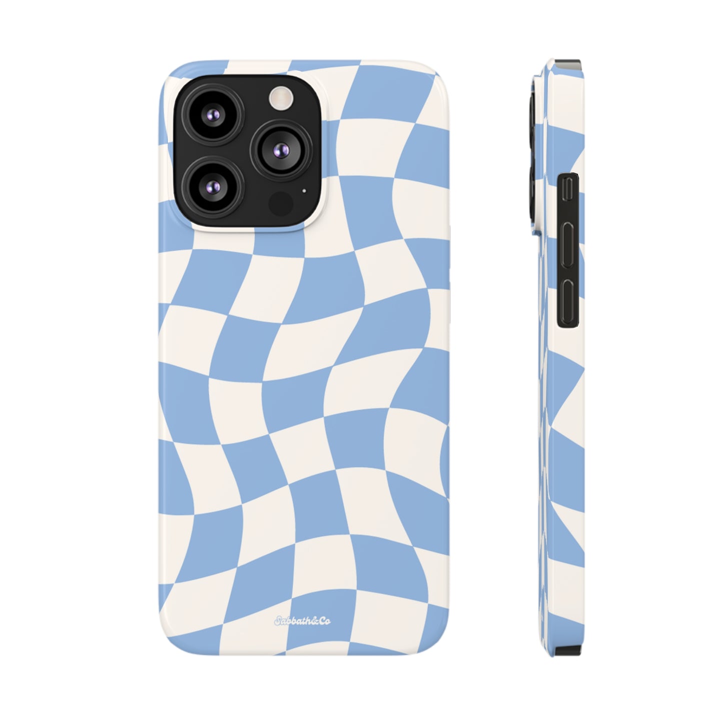 Wavy blue Slim Phone Cases