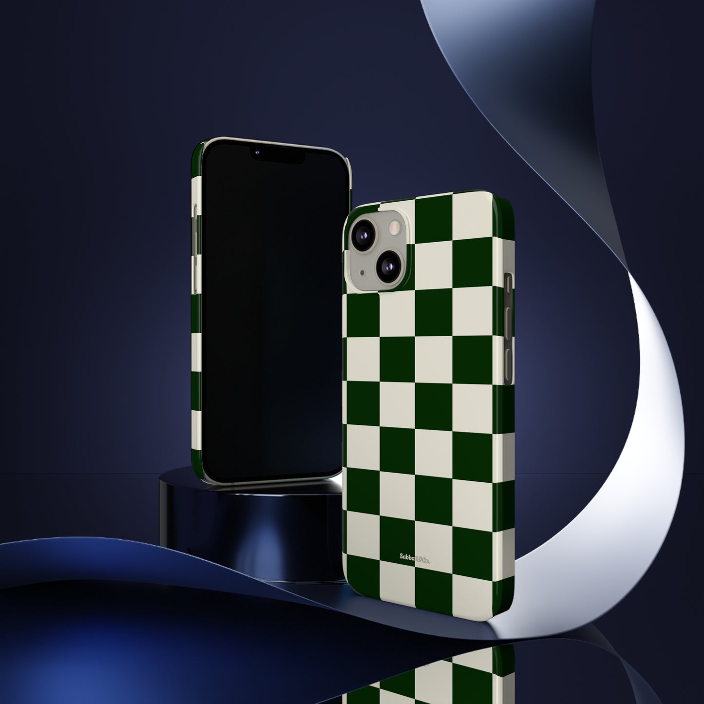 Green Checked Slim Phone Cases