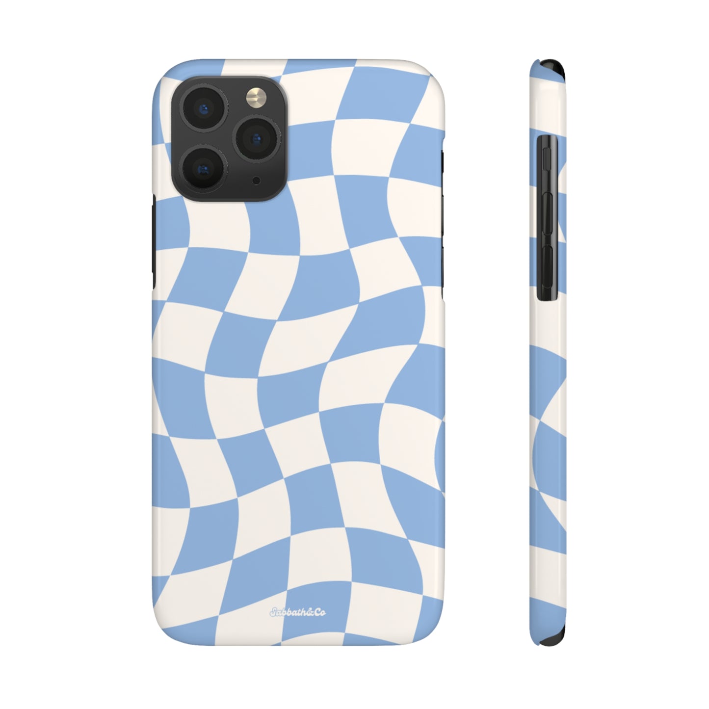 Wavy blue Slim Phone Cases