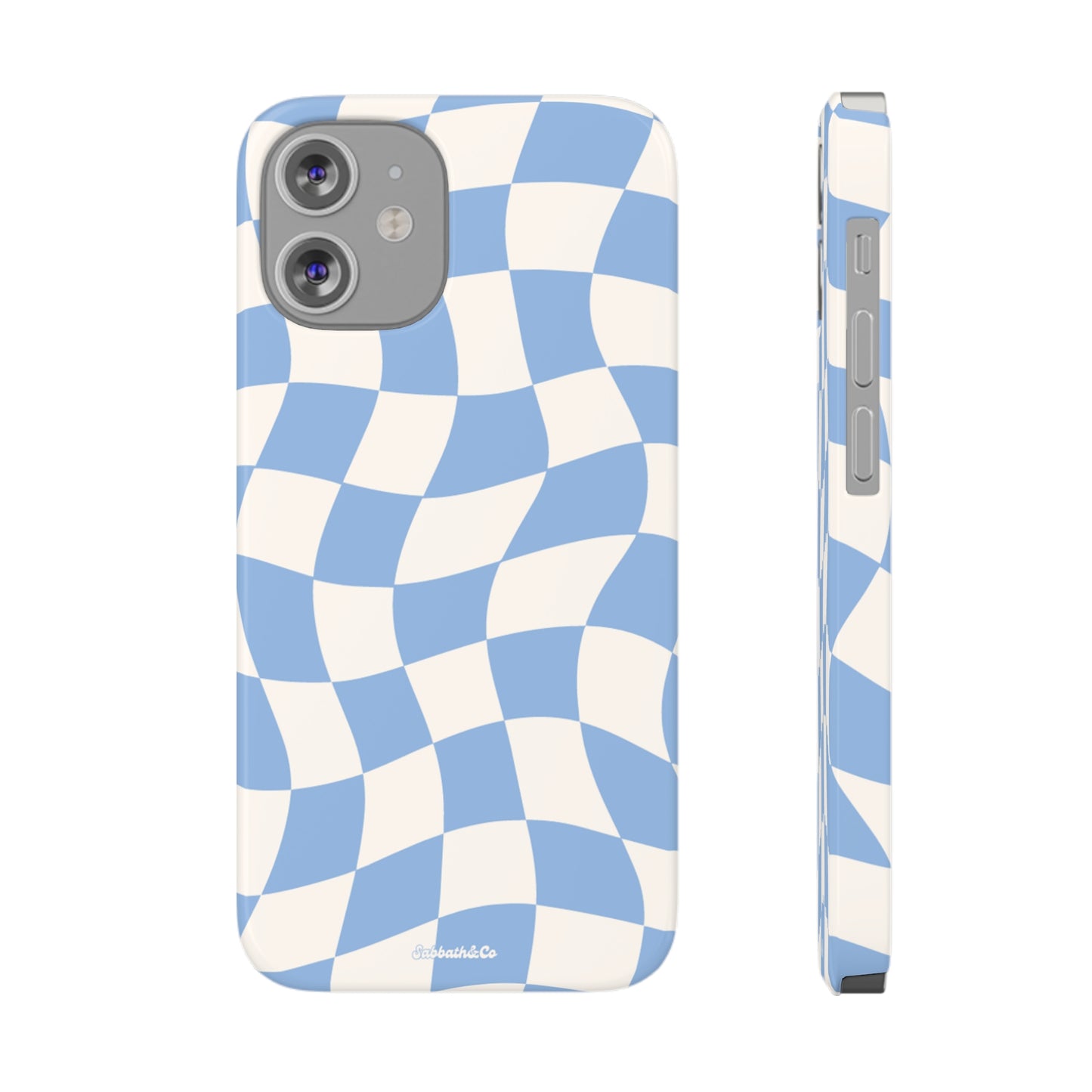 Wavy blue Slim Phone Cases