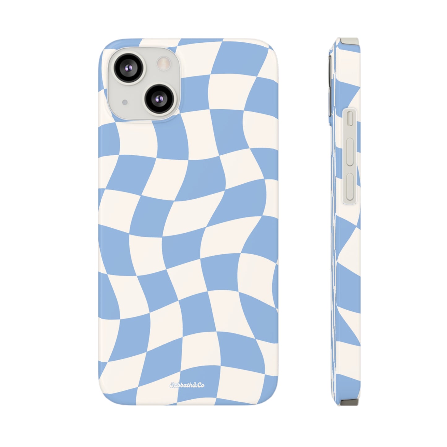 Wavy blue Slim Phone Cases