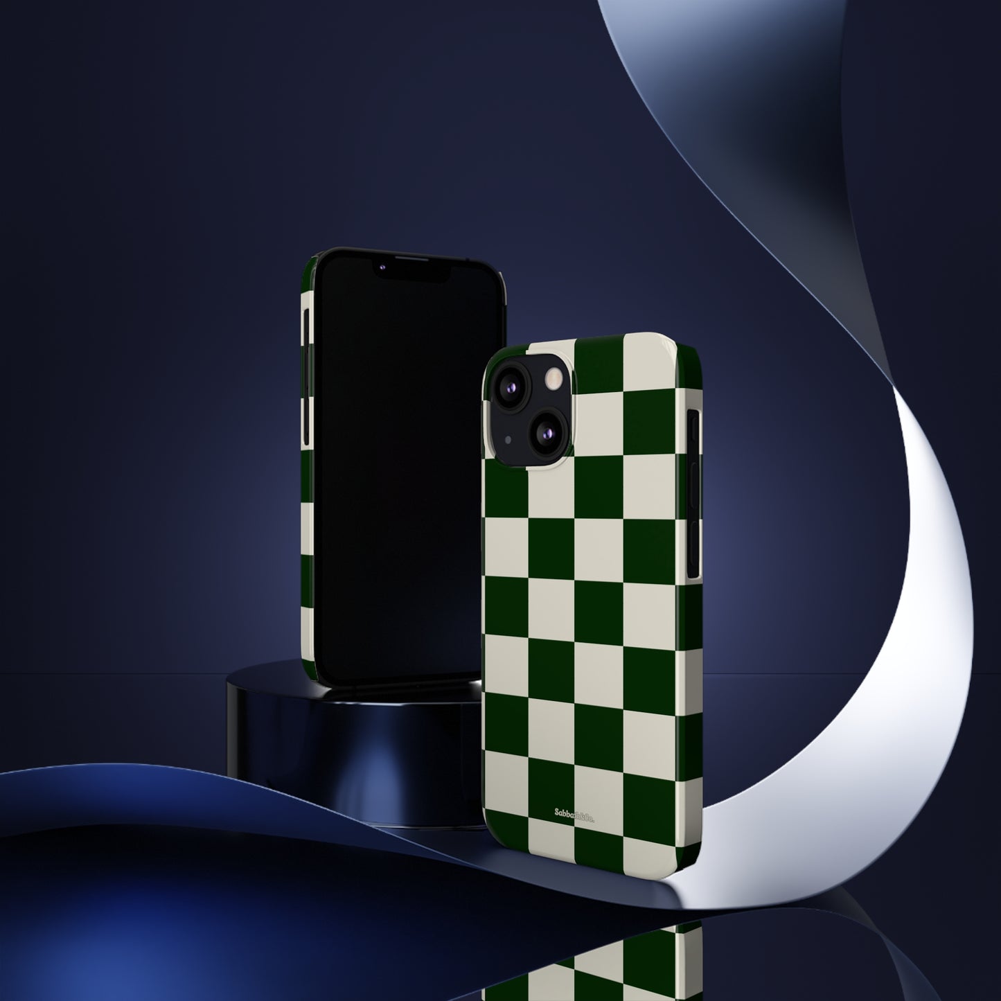 Green Checked Slim Phone Cases