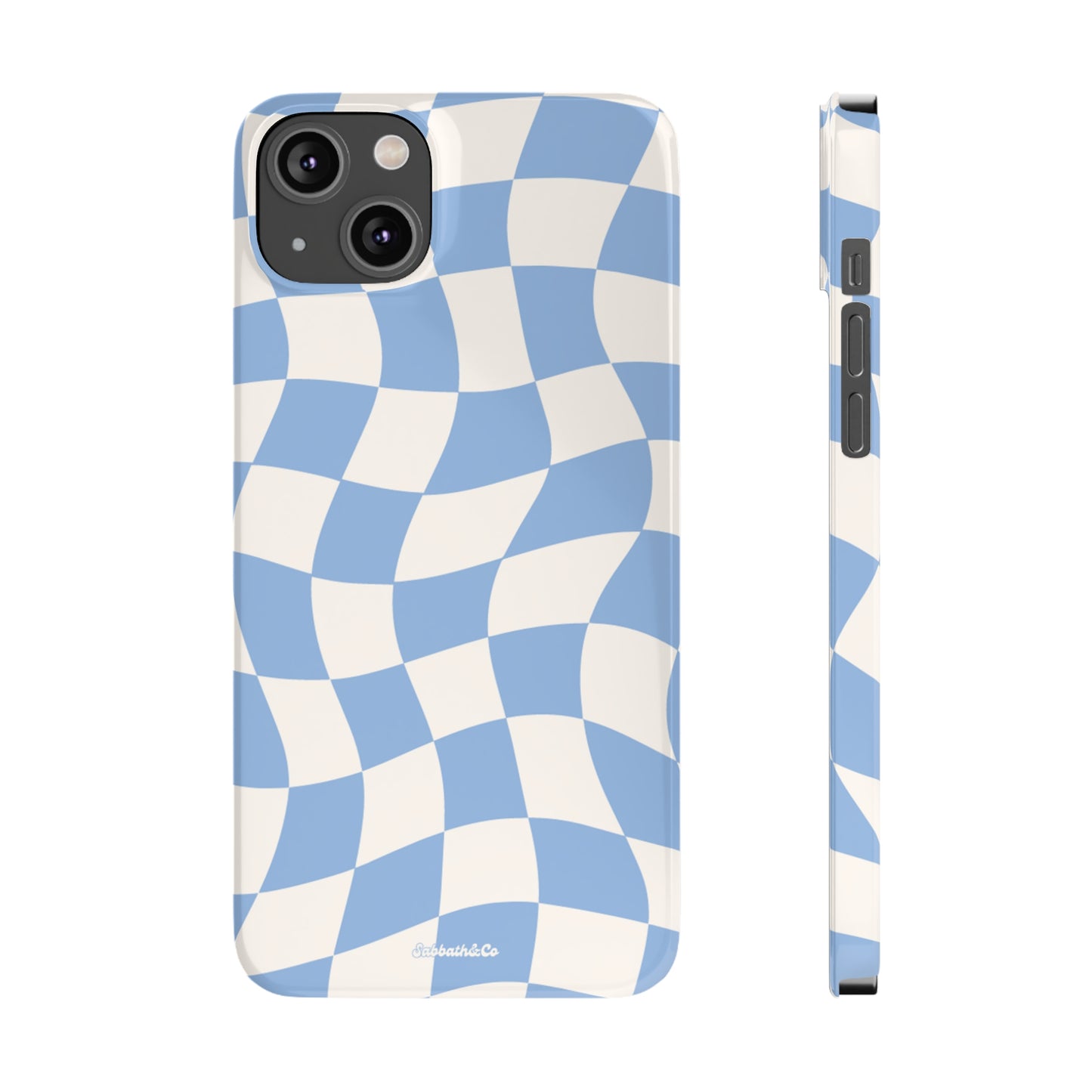 Wavy blue Slim Phone Cases