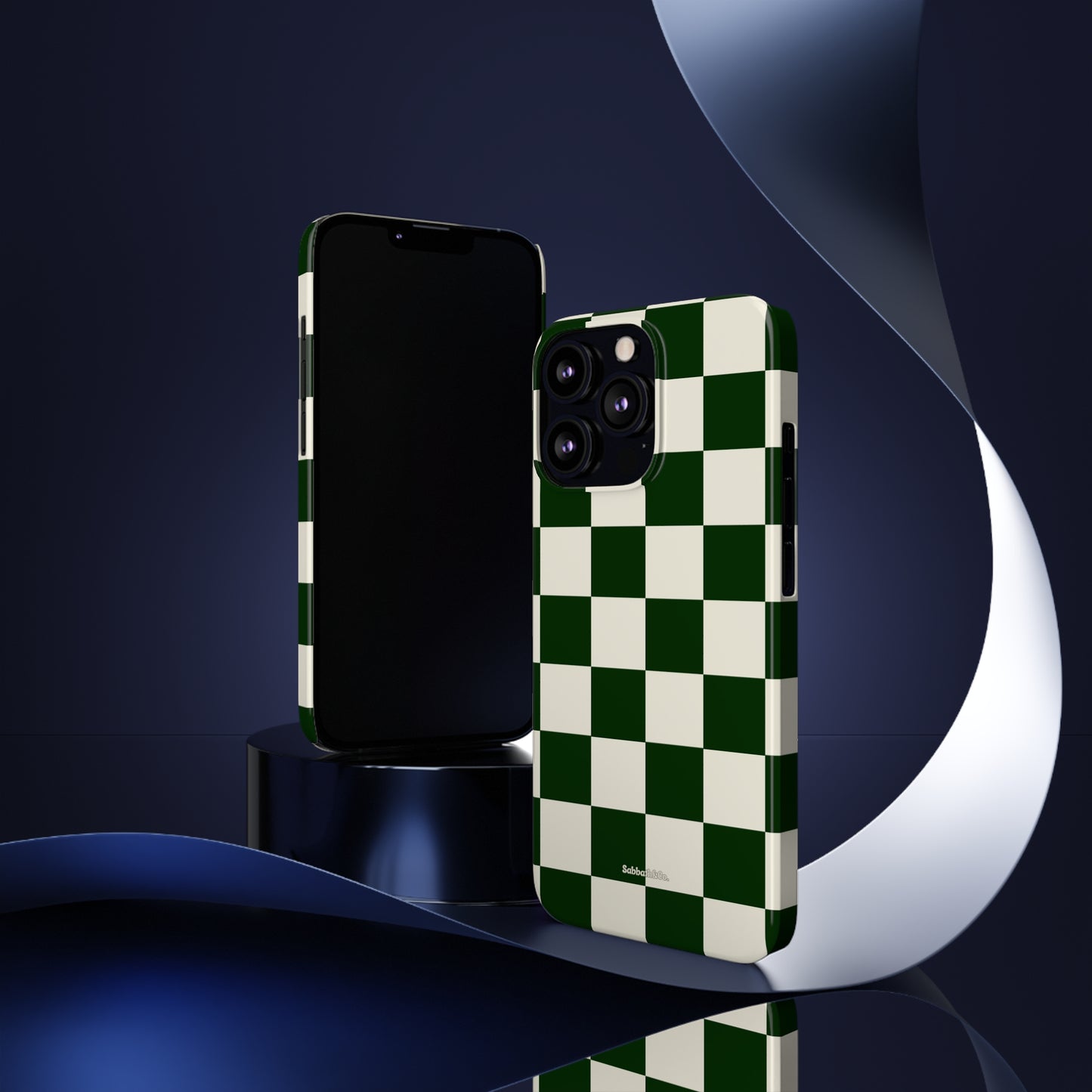 Green Checked Slim Phone Cases