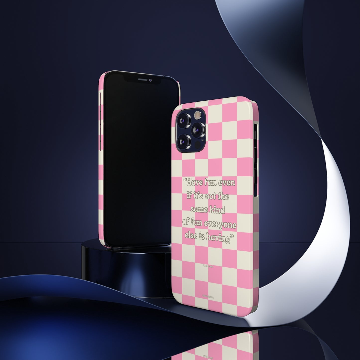 Checkered Phone Case Pink