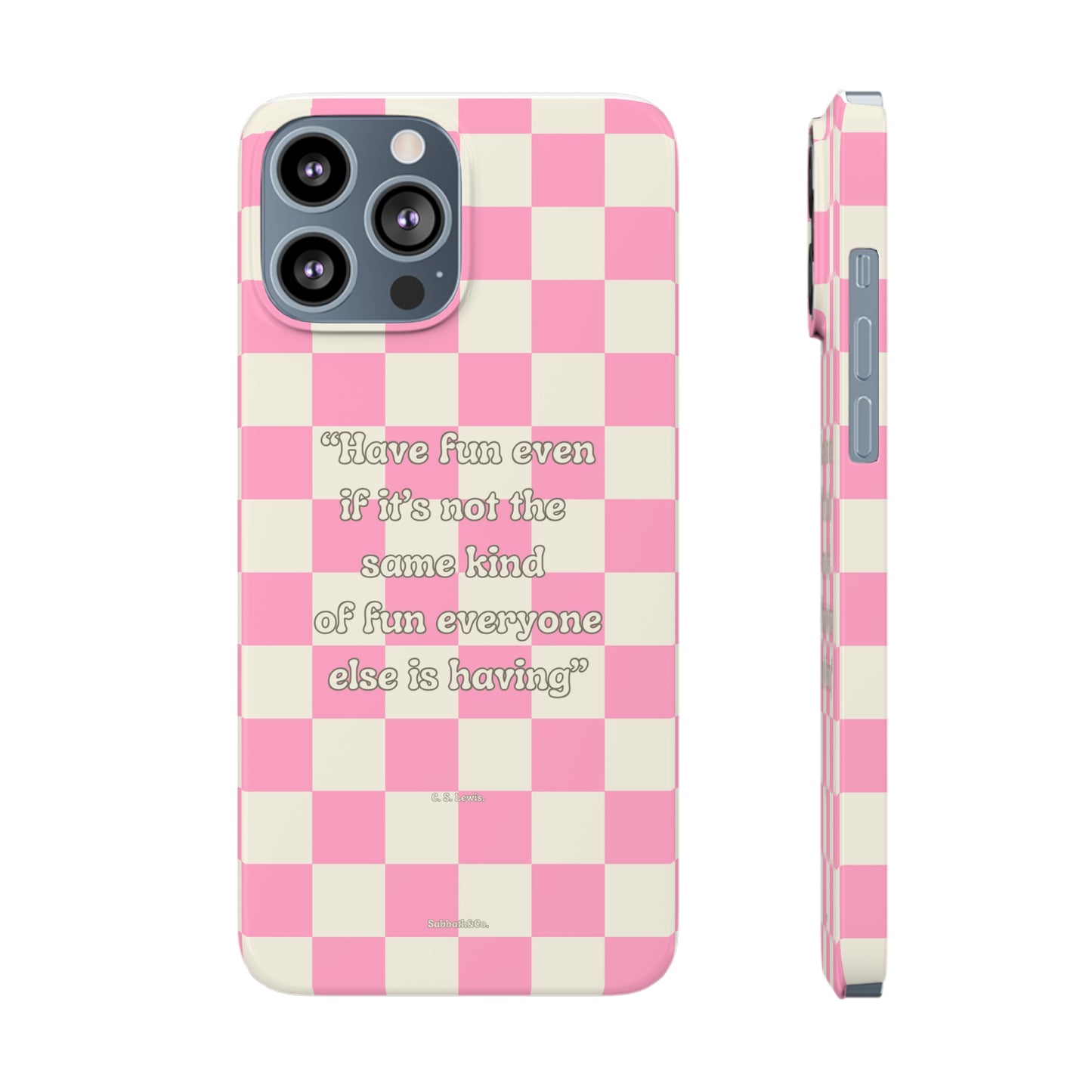 Checkered Phone Case Pink