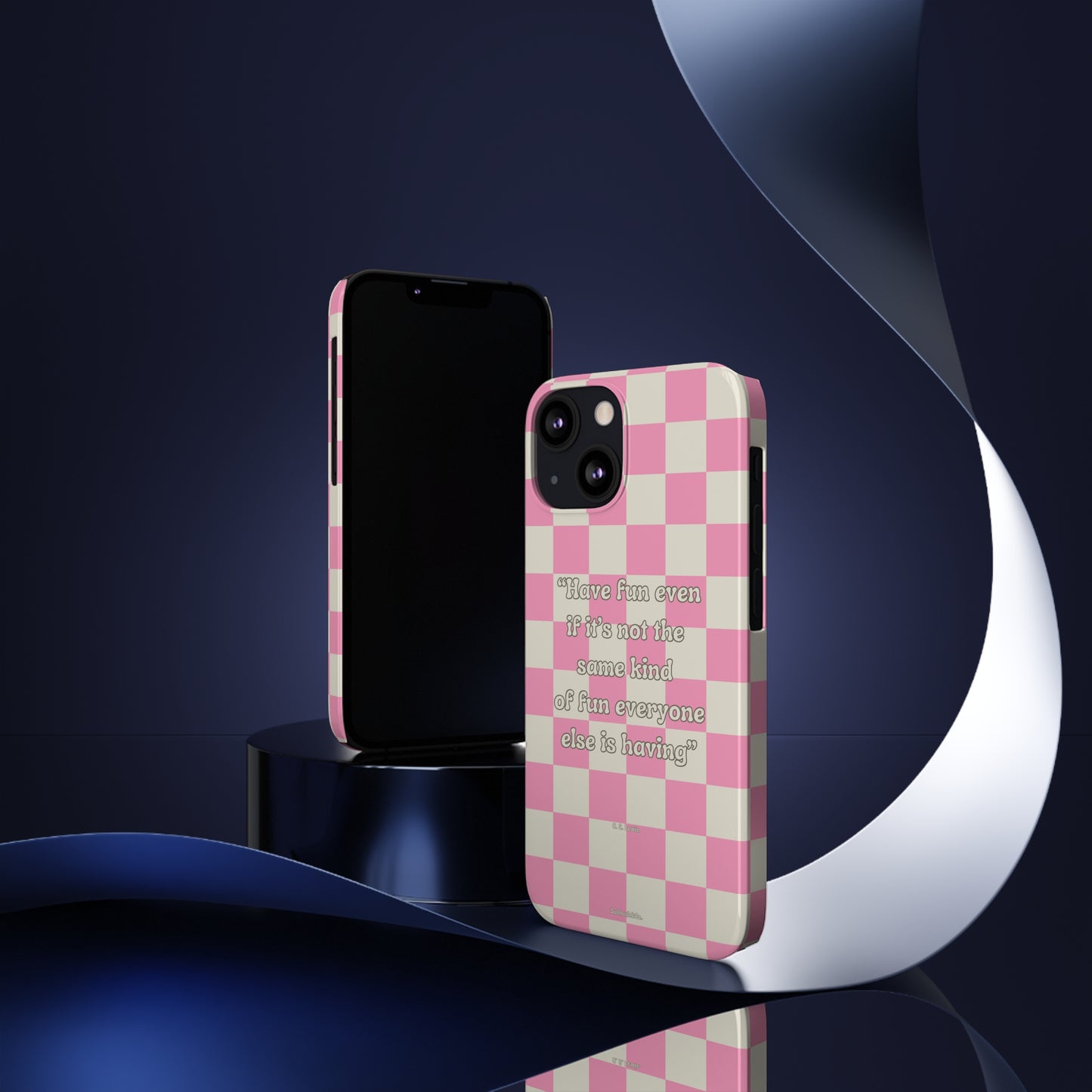 Checkered Phone Case Pink