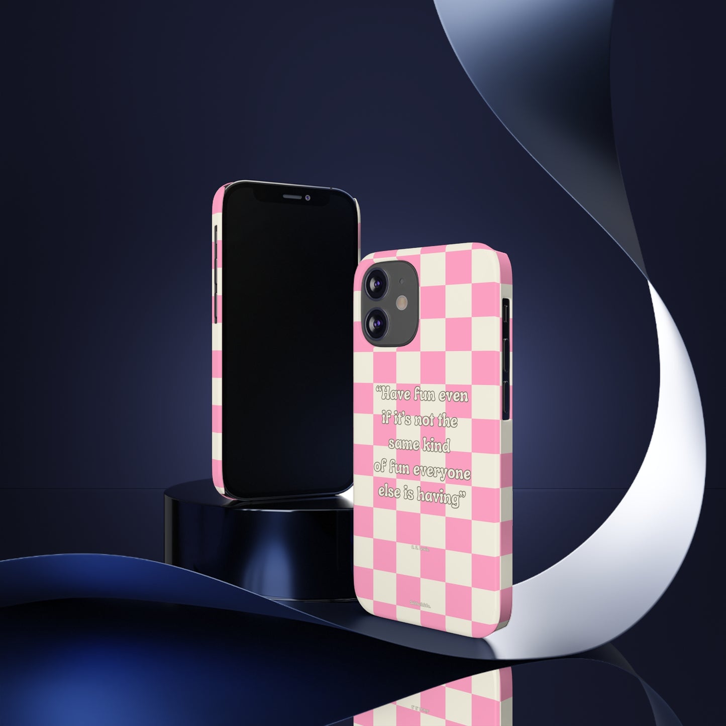 Checkered Phone Case Pink