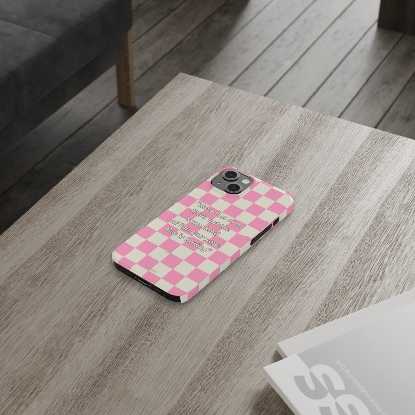 Checkered Phone Case Pink