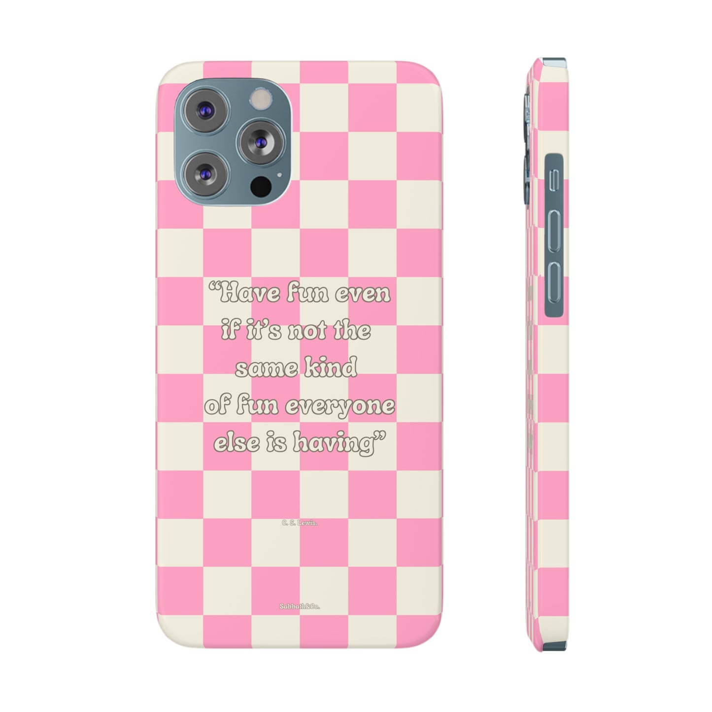 Checkered Phone Case Pink