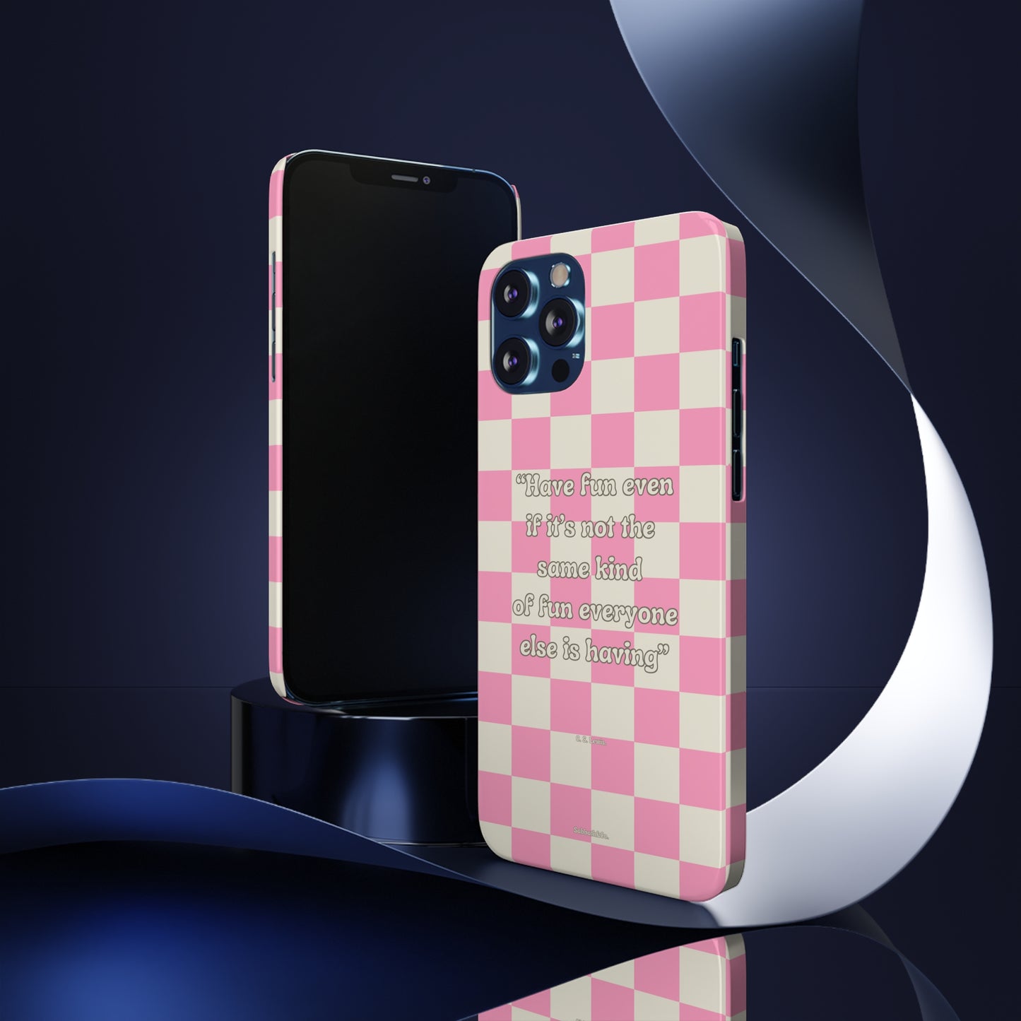 Checkered Phone Case Pink