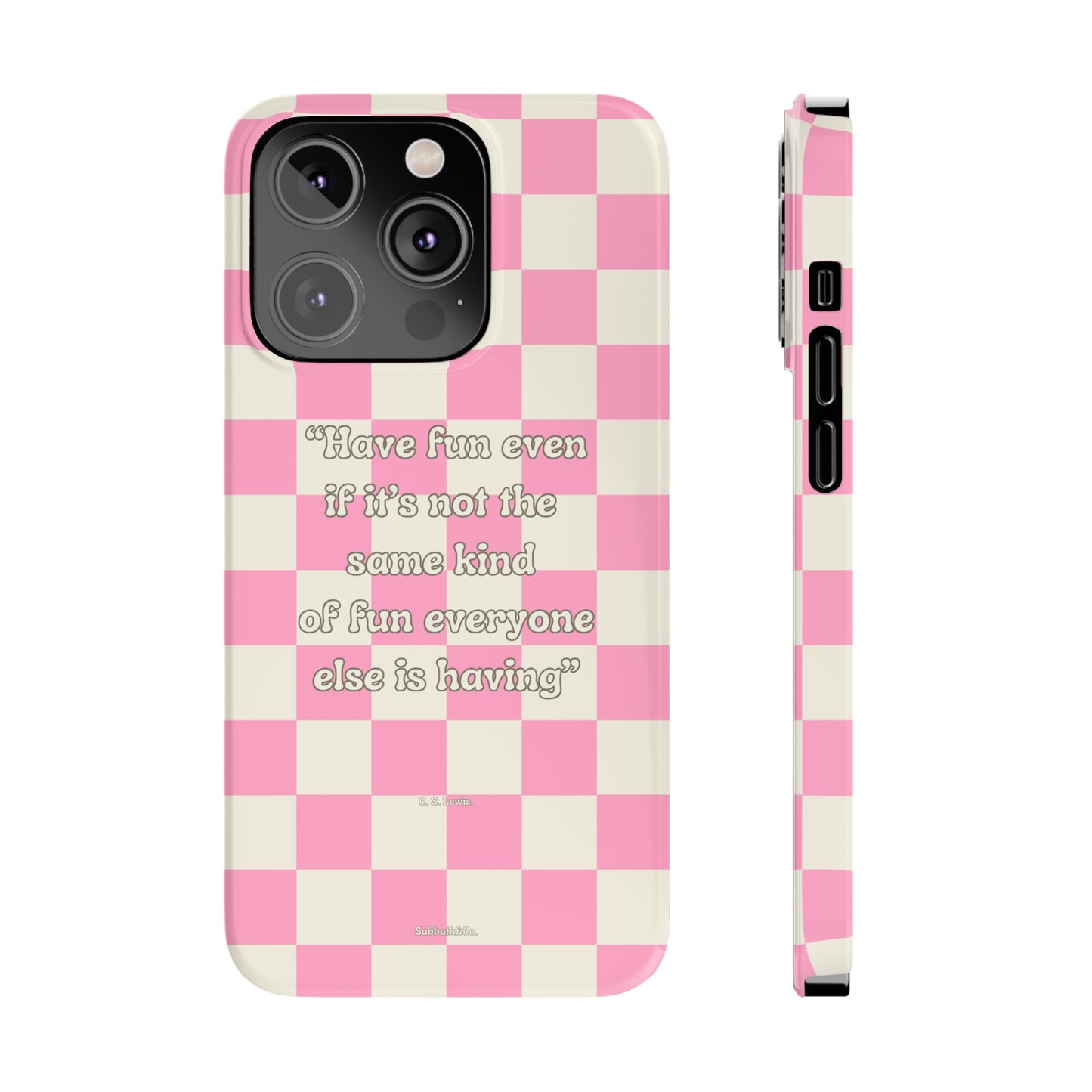 Checkered Phone Case Pink