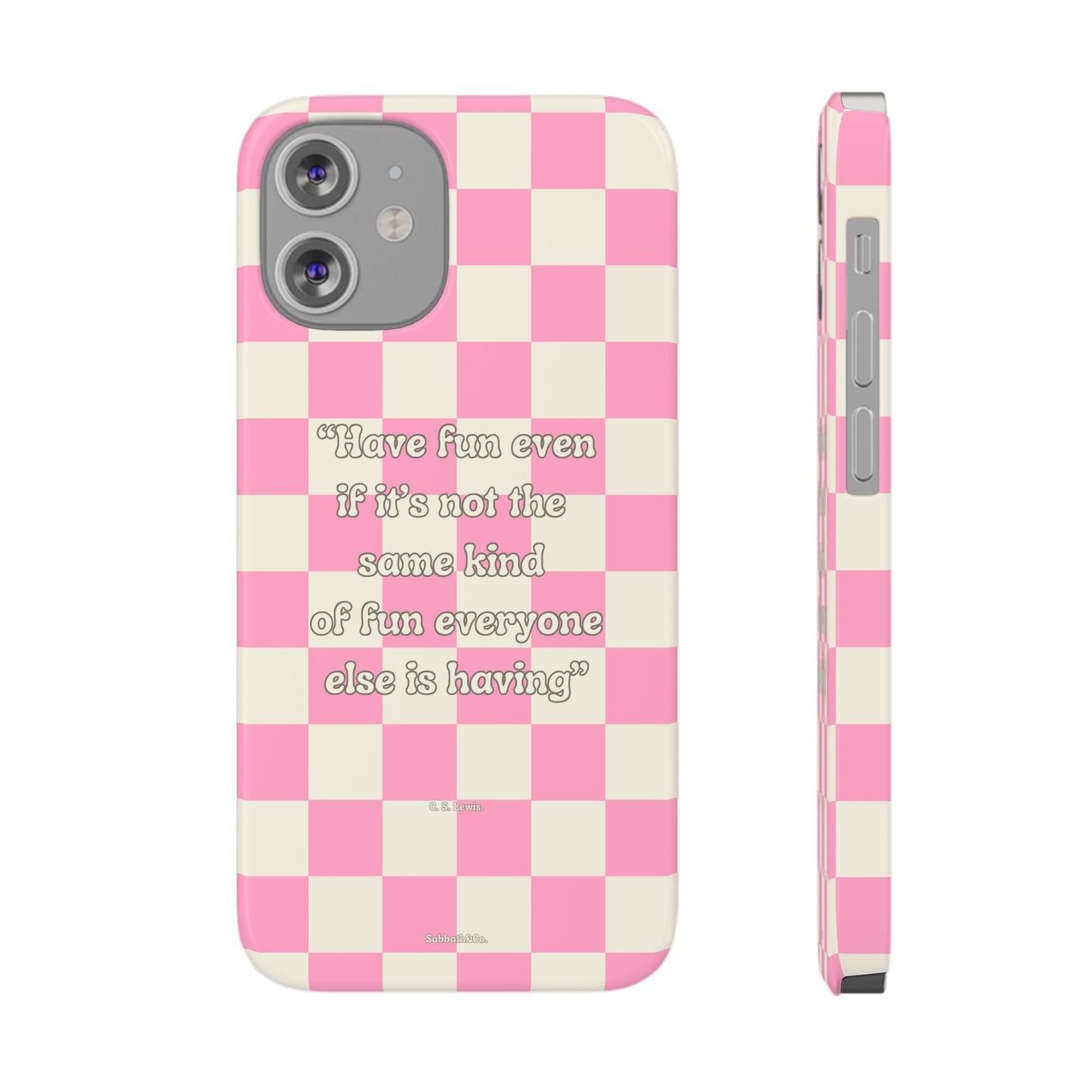 Checkered Phone Case Pink