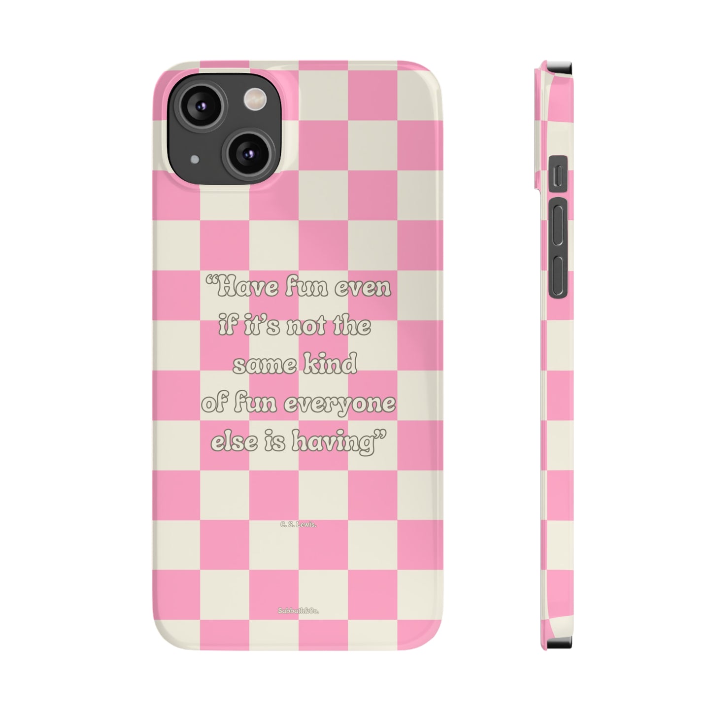 Checkered Phone Case Pink