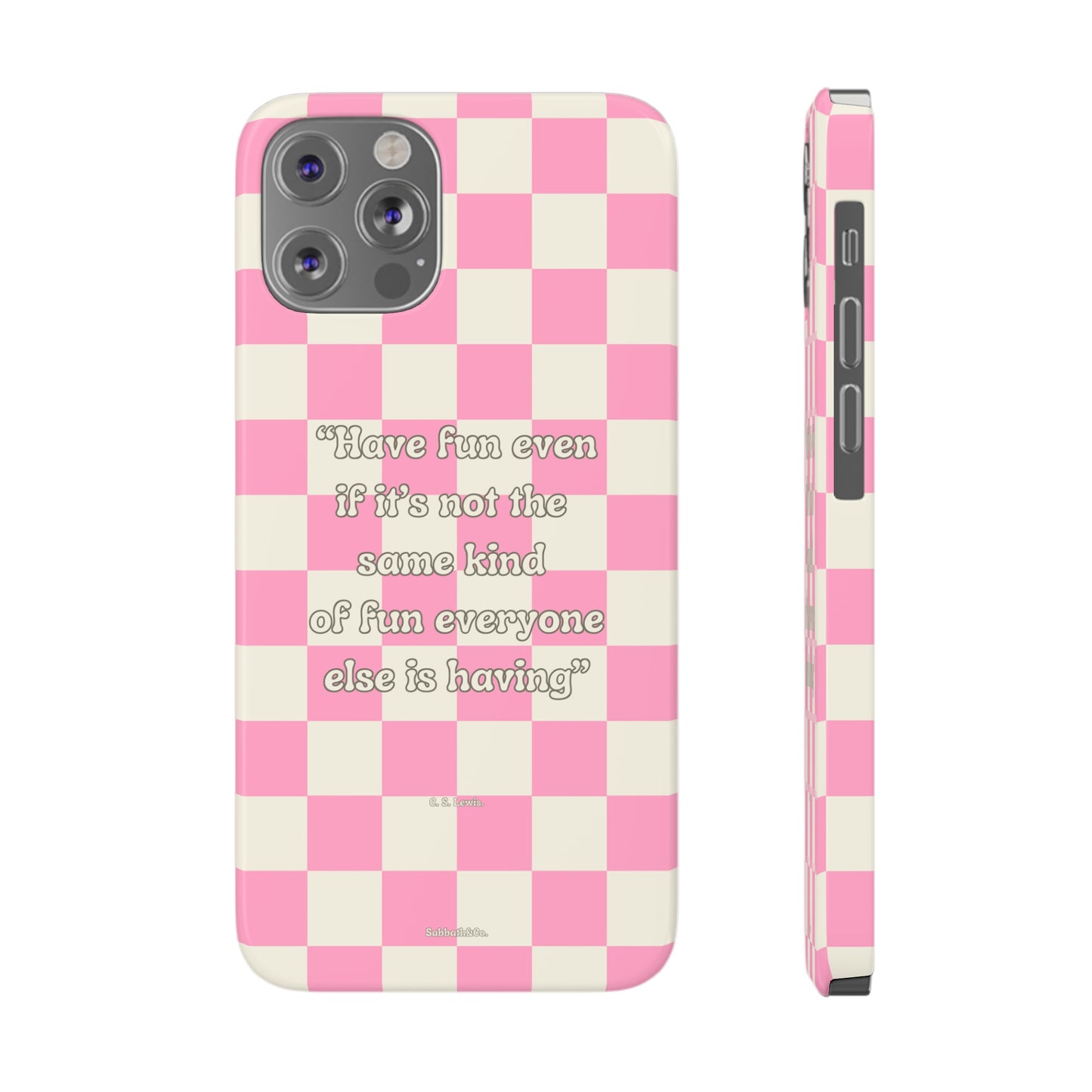 Checkered Phone Case Pink