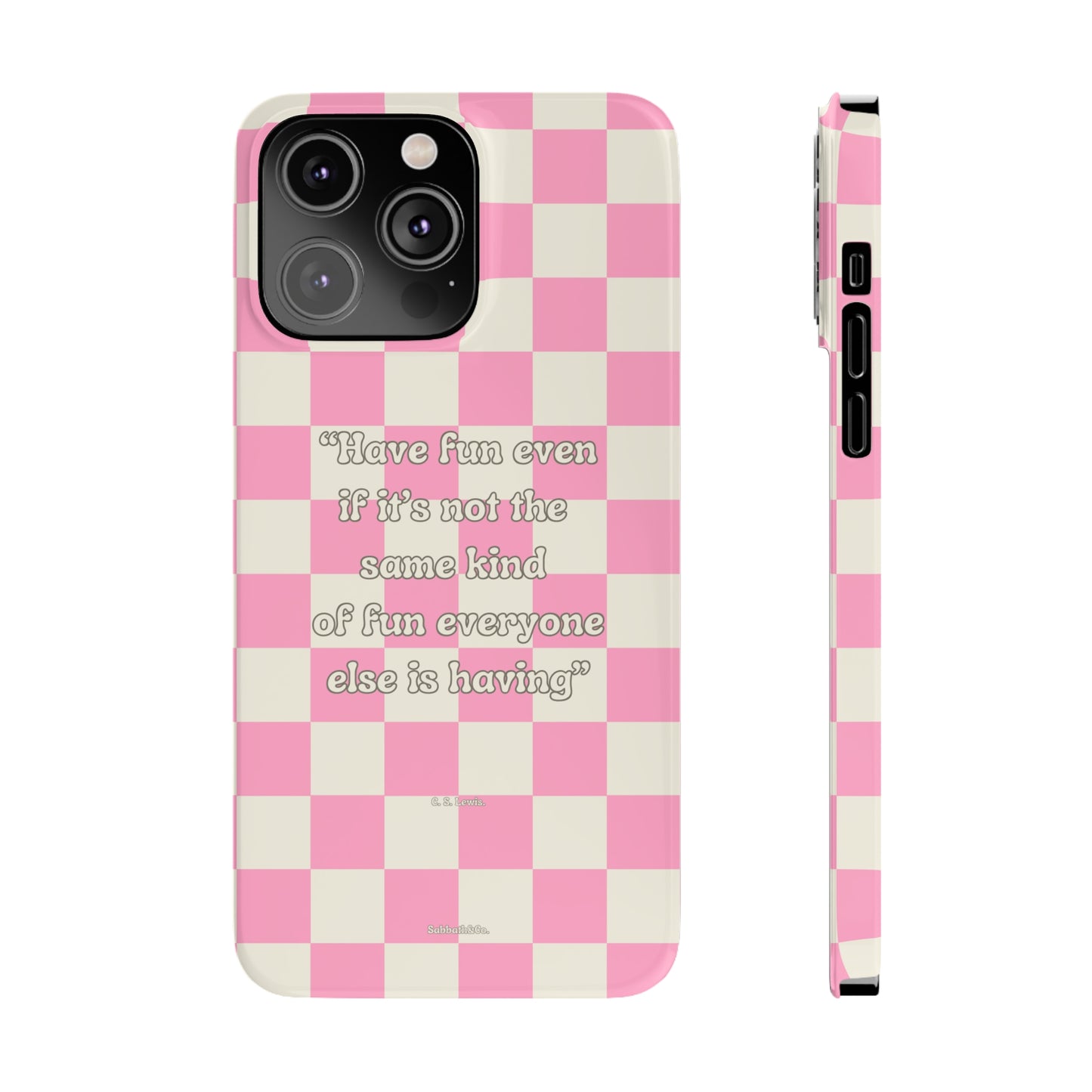 Checkered Phone Case Pink