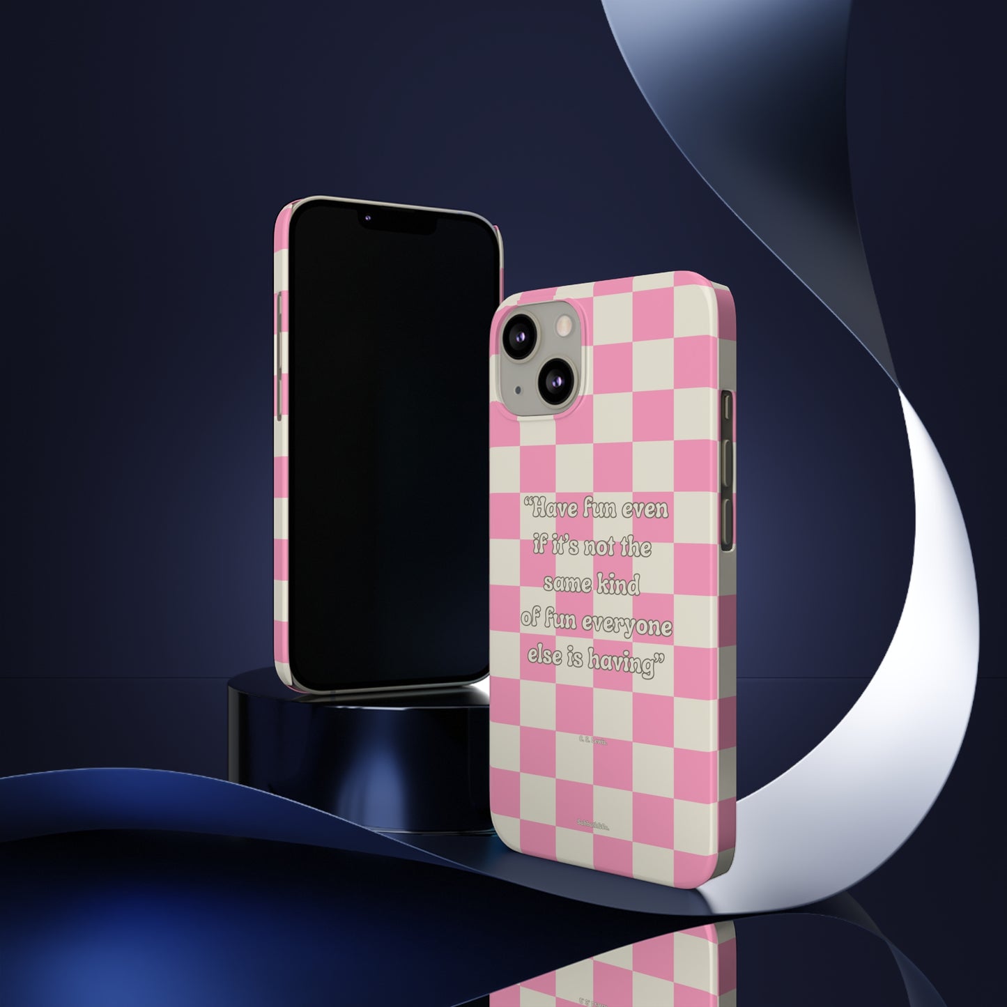 Checkered Phone Case Pink