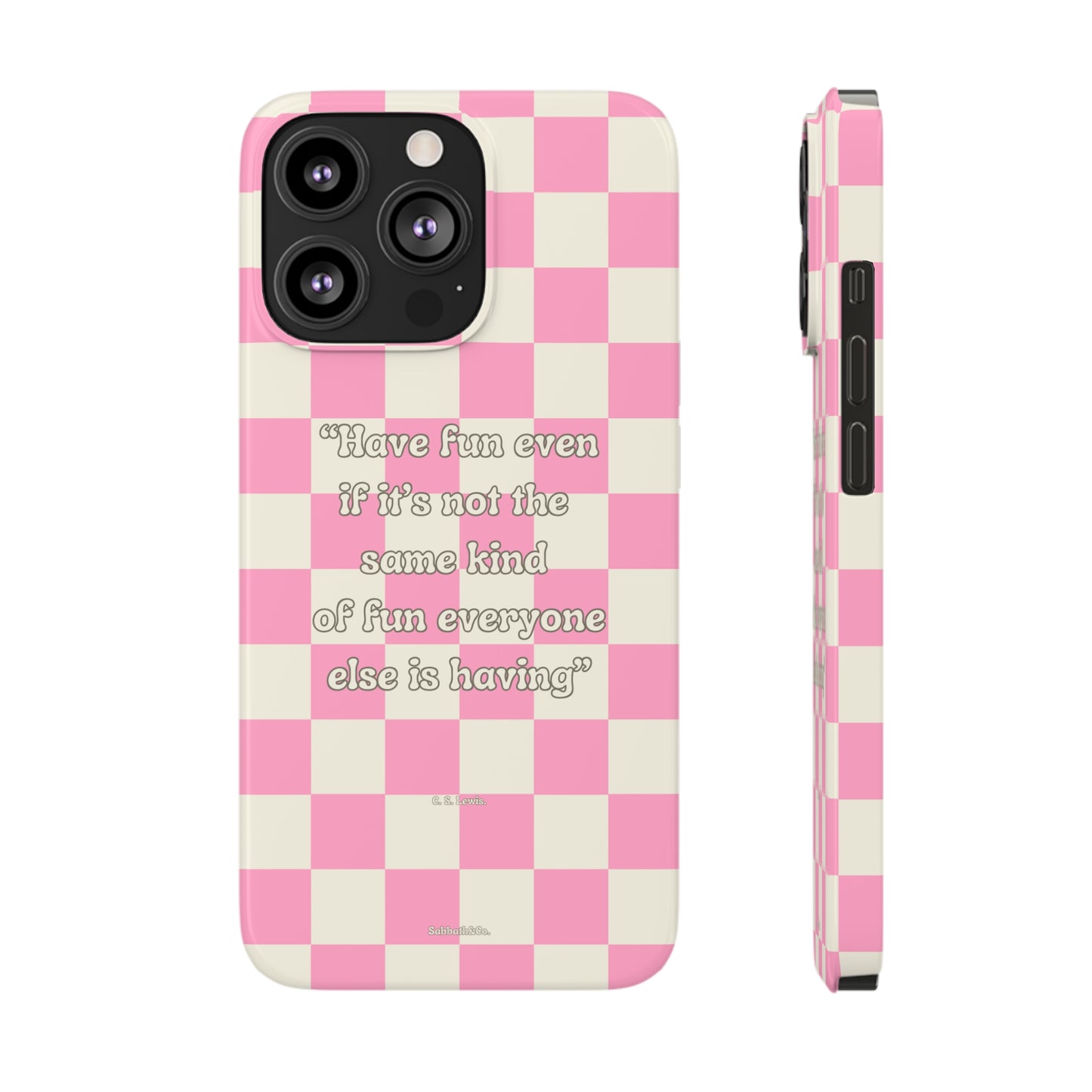 Checkered Phone Case Pink