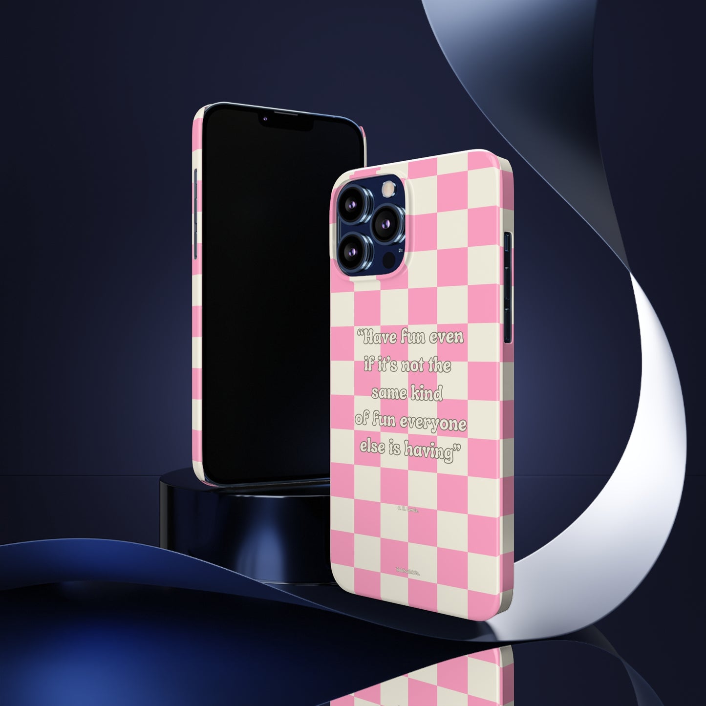 Checkered Phone Case Pink