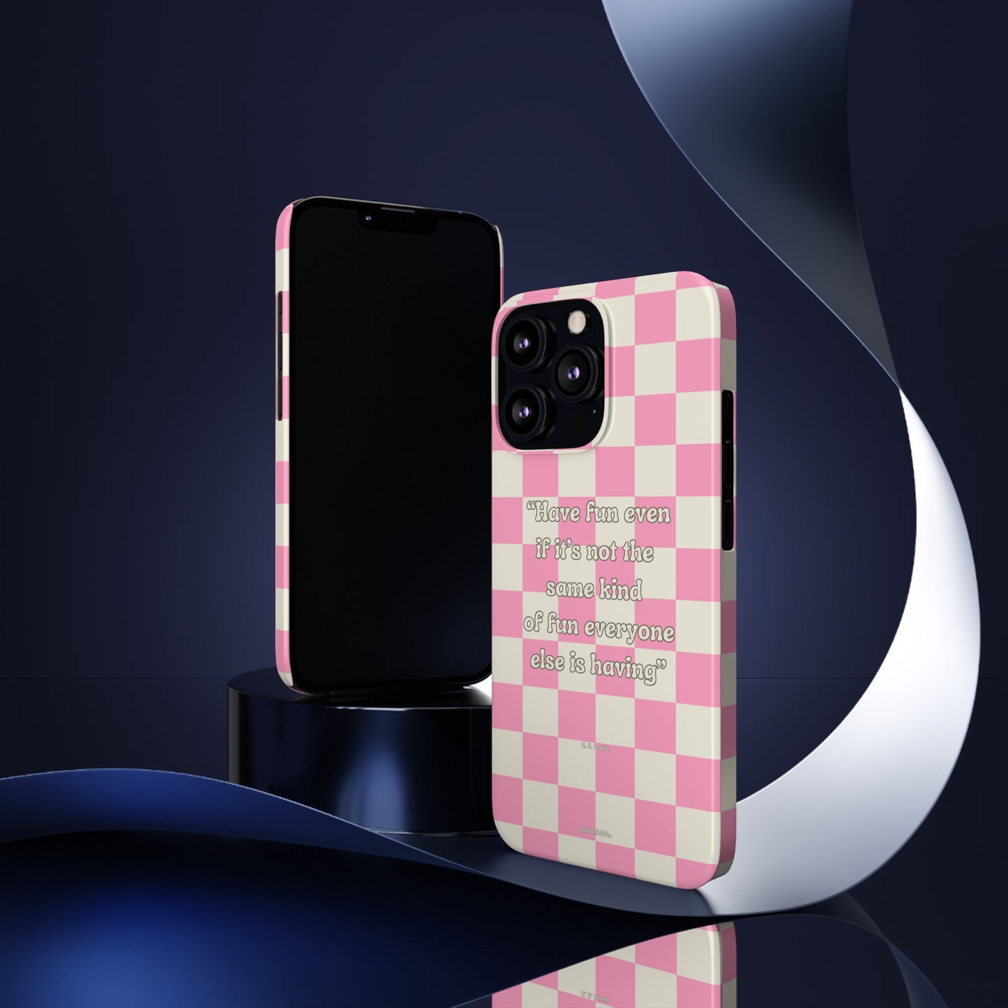 Checkered Phone Case Pink