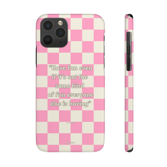 Checkered Phone Case Pink