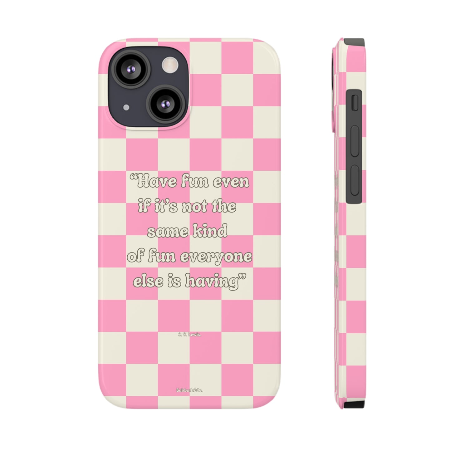 Checkered Phone Case Pink