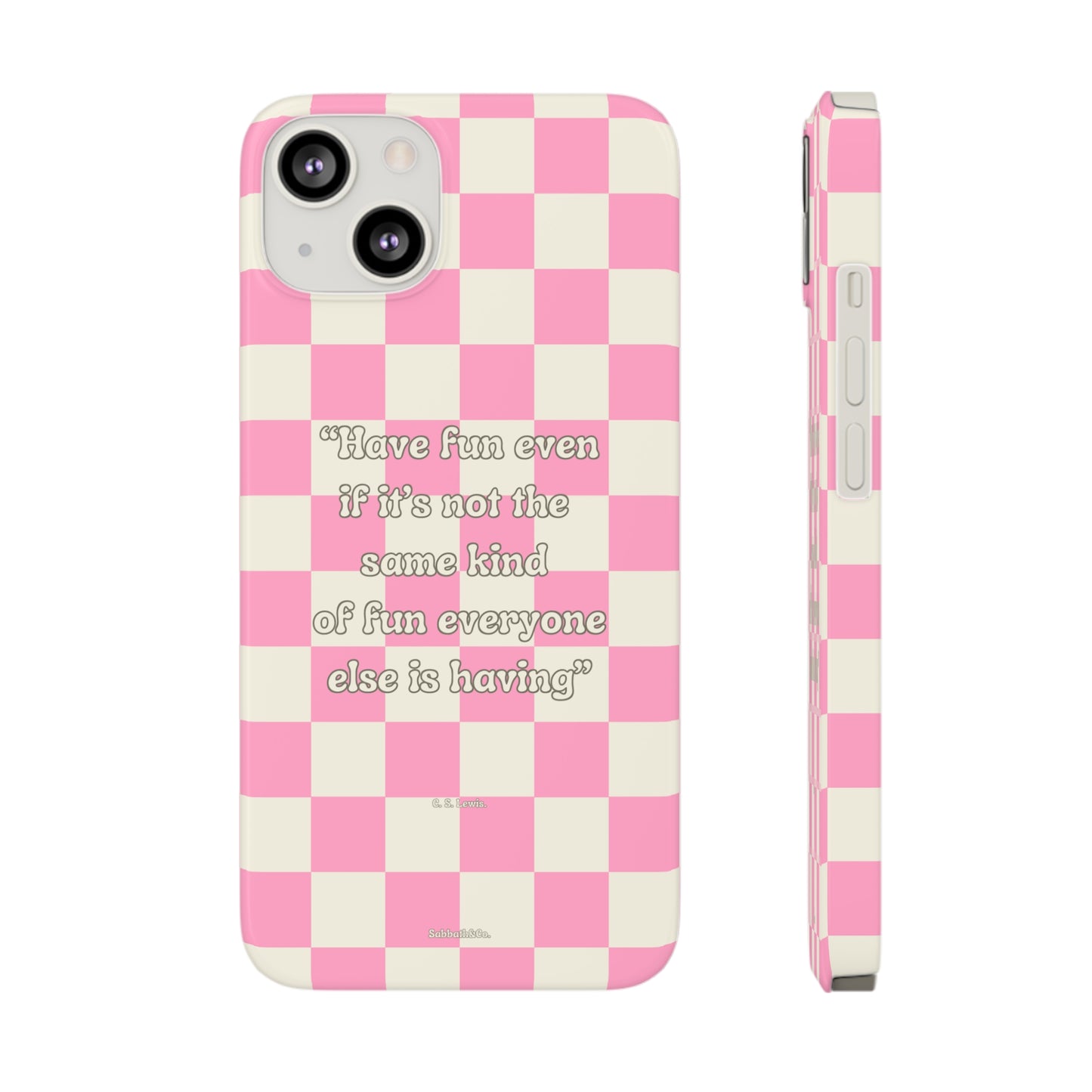 Checkered Phone Case Pink