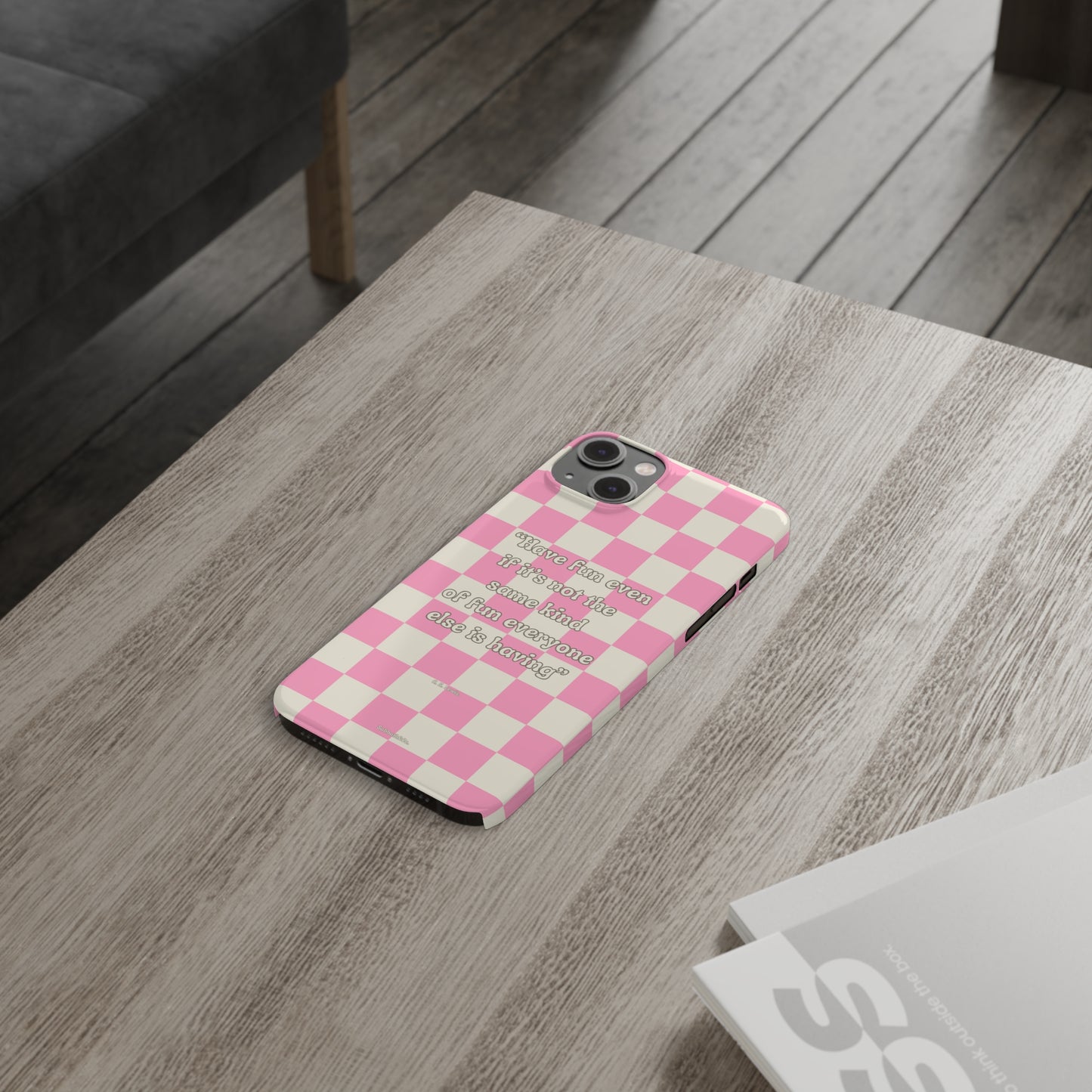 Checkered Phone Case Pink